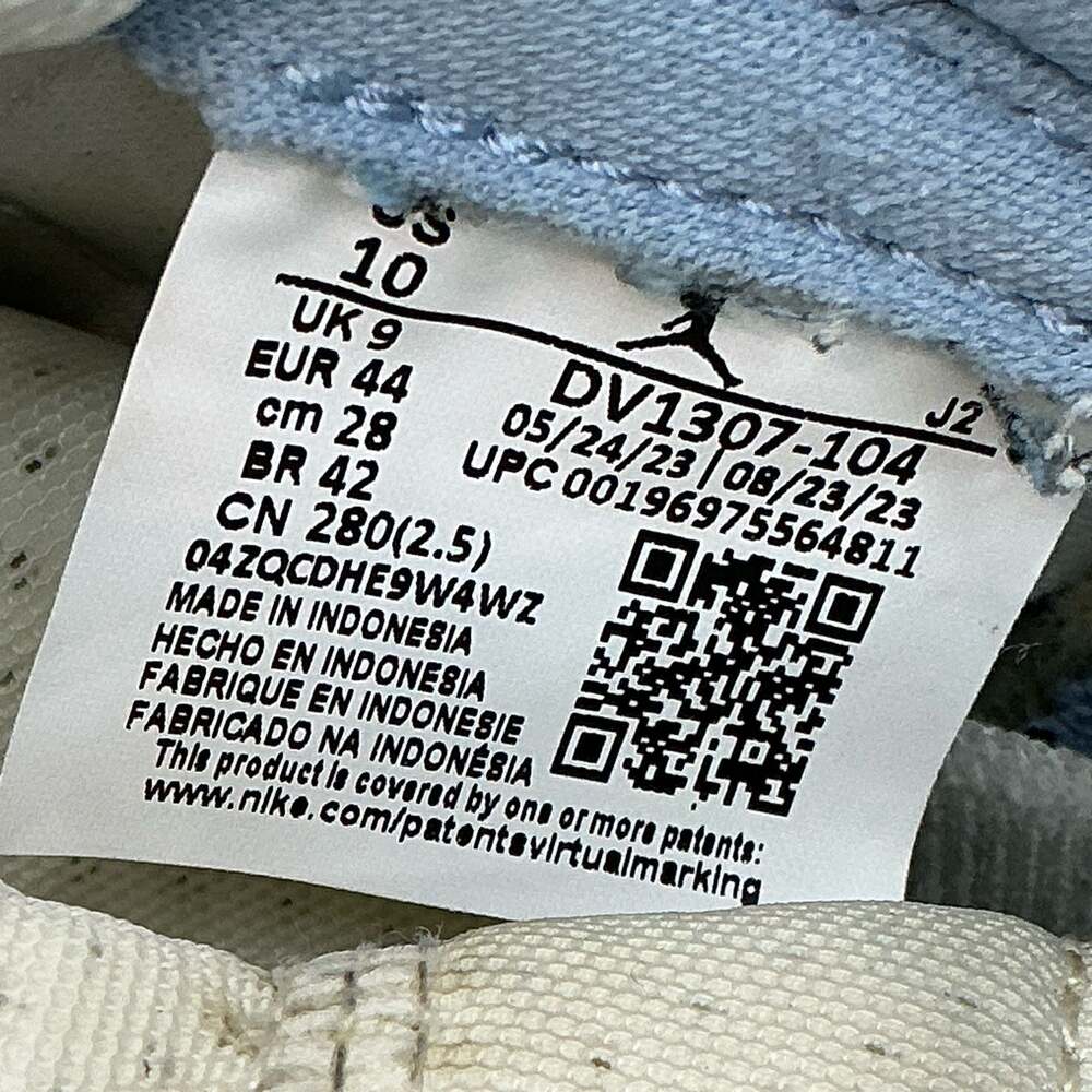 Jordan 1 High Zoom CMFT 2 Sail Dk Powder Blue DV1307-104 Men's Size 10 - Picture 6 of 10